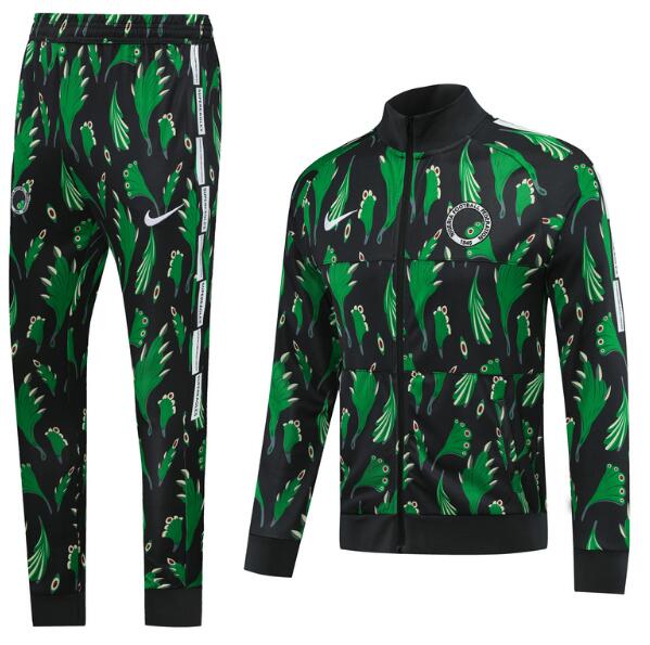 2020 Nigeria Green Black Training Suits Jacket with Trousers